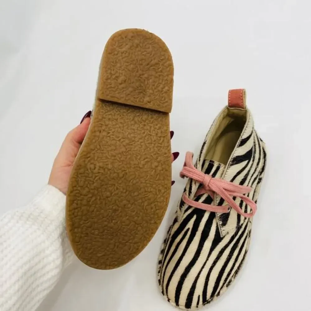 Mini‎ Boden zebra calf hair chukka boots